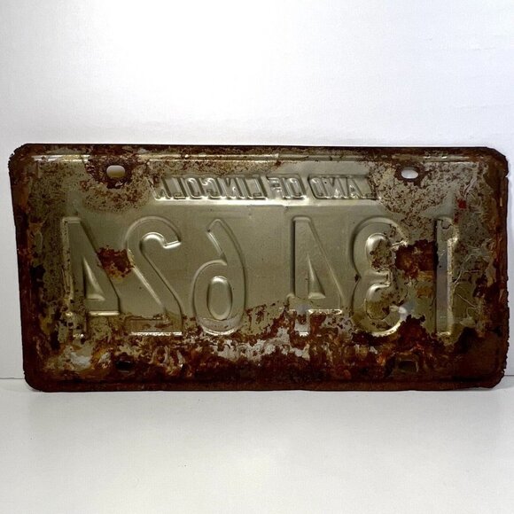 Vintage 1970 Illinois Automobile License Plate 134 624 - Yellow Red - Picture 4 of 7